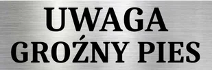 Ostrzegawcza Tabliczka na bramę Uwaga Groźny Pies 15x10 Nierdzewna - Tablice i flipcharty - miniaturka - grafika 1