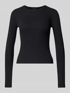 Bluzki damskie - Bluzka z długim rękawem o kroju slim fit z mieszanki bawełny model ‘CHLOE’ - miniaturka - grafika 1