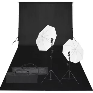 vidaXL Fotograficzny zestaw studyjny z lampami i tłem - Lampy studyjne - miniaturka - grafika 1