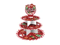 Dekoracje i nakrycia stołu na imprezę - Stojak patera na słodycze Merry Christmas - 1 szt. - miniaturka - grafika 1