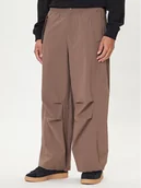 Spodnie męskie - adidas Spodnie materiałowe Premium Essentials Utility Parachute JW1087 Brązowy Loose Fit - miniaturka - grafika 1