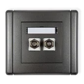 Gniazdka elektryczne - Gniazdo antenowe podwójne typu F (SAT), Karlik Flexi, 11FGF-2 - miniaturka - grafika 1