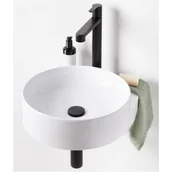 Umywalki - RAVAK X01781 Konsola umywalki Yard 400 czarna - miniaturka - grafika 1