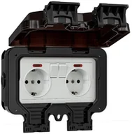Gniazdka elektryczne - SOCKET 5054-67 2PLACE IP65 AQUANT BLACK - miniaturka - grafika 1