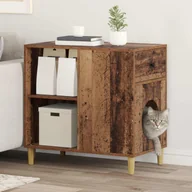 Legowiska dla kotów - vidaXL Koty Dom Stare drewno 72 x 42.5 x 70 cm Materiał z drewna pochodnego - miniaturka - grafika 1