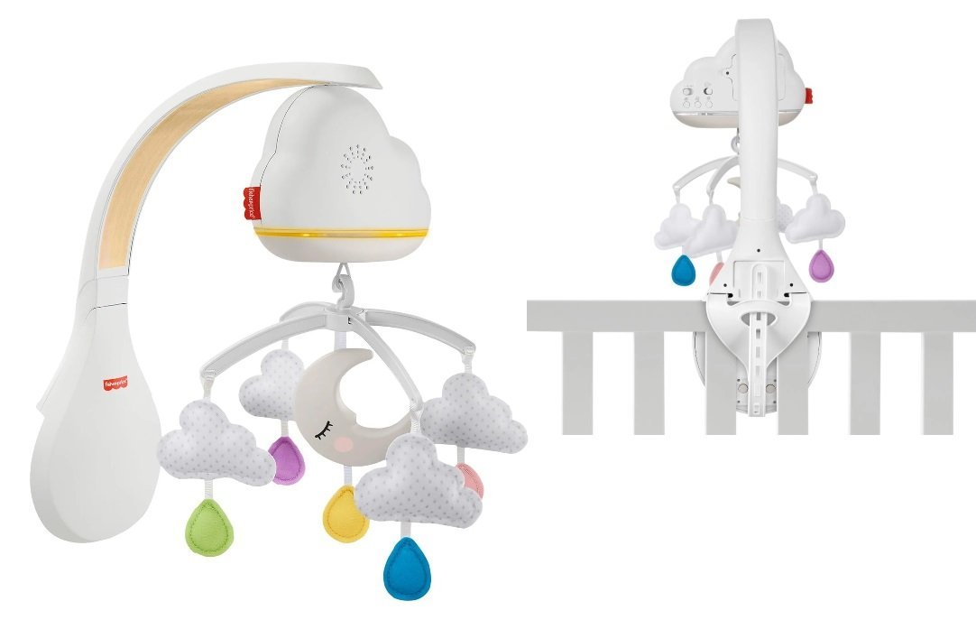 CHMURKOWA KARUZELA DO NAD ŁÓŻECZKA USPOKAJACZ SENSOR PŁACZU DZIECKA PREZENT