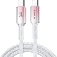Kable USB - Joyroom Kabel do ładowania / transmisji danych Crystal-Clear Series USB-C do USB-C, 60W PD, 1.2m, biały - miniaturka - grafika 1