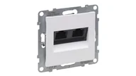 Gniazdka elektryczne - SUNO Gniazdo komputerowe podwójne RJ45 kat 5e UTP białe 721151 - miniaturka - grafika 1