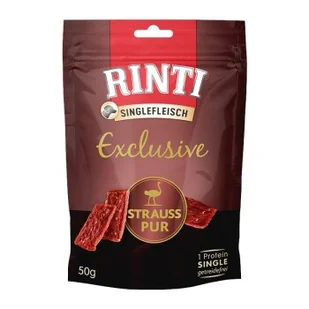 RINTI Singlefleisch Exclusive Snack Pur 2 x 50 g Struś - Przysmaki dla psów - miniaturka - grafika 1