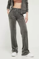 Spodnie damskie - Juicy Couture spodnie dresowe Del Ray kolor szary gładkie - miniaturka - grafika 1