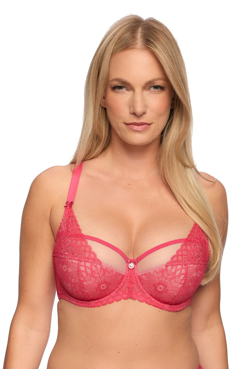 Biustonosz z koronką Semi-Soft Clementine 1292 półusztywniany koralowy 85F