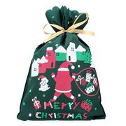 Opakowania i torebki na prezenty - Worek na prezenty zielony ze wzorkami świąteczne torebka 30x45cm - miniaturka - grafika 1
