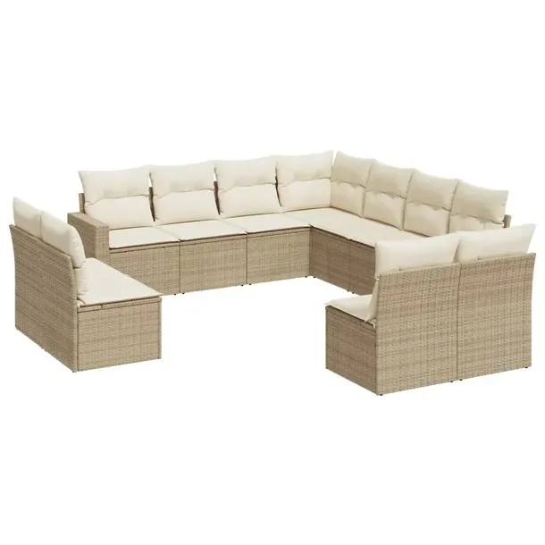 Zestaw mebli ogrodowych modułowych beżowy rattan PE 65,5 x 62 x 69 cm