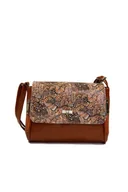 Torebki damskie - Brązowa listonoszka ze skóry ornament - miniaturka - grafika 1