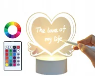 Lampy stojące - Lampka Nocna Led Serce + Pisak Tablica Do Pisania - miniaturka - grafika 1