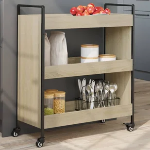 Wózek kuchenny dąb sonoma 70x30x82 cm materiał drewnopochodny - Wózki kuchenne - miniaturka - grafika 1