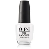 Lakiery hybrydowe - OPI Nail Lacquer, klasyczny lakier do paznokci, Alpine Snow NLL00, biały, 15ml - miniaturka - grafika 1