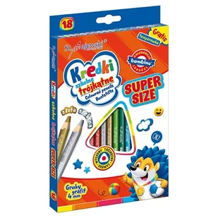 Bambino Kredki Szkolne Trójkątne Super Size 18 Kolorów + Temperówka - Szkolne artykuły papiernicze - miniaturka - grafika 1