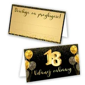 Kartki okolicznościowe i zaproszenia - Winietki na Stół na 18 Magiczna Osiemnastka - 10 sztuk - miniaturka - grafika 1