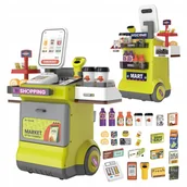 Zabawy w naśladowanie dorosłych - Supermarket Stoisko Stragan Sklep Kasa Fiskalna Dla Dzieci Skaner Produkty - miniaturka - grafika 1