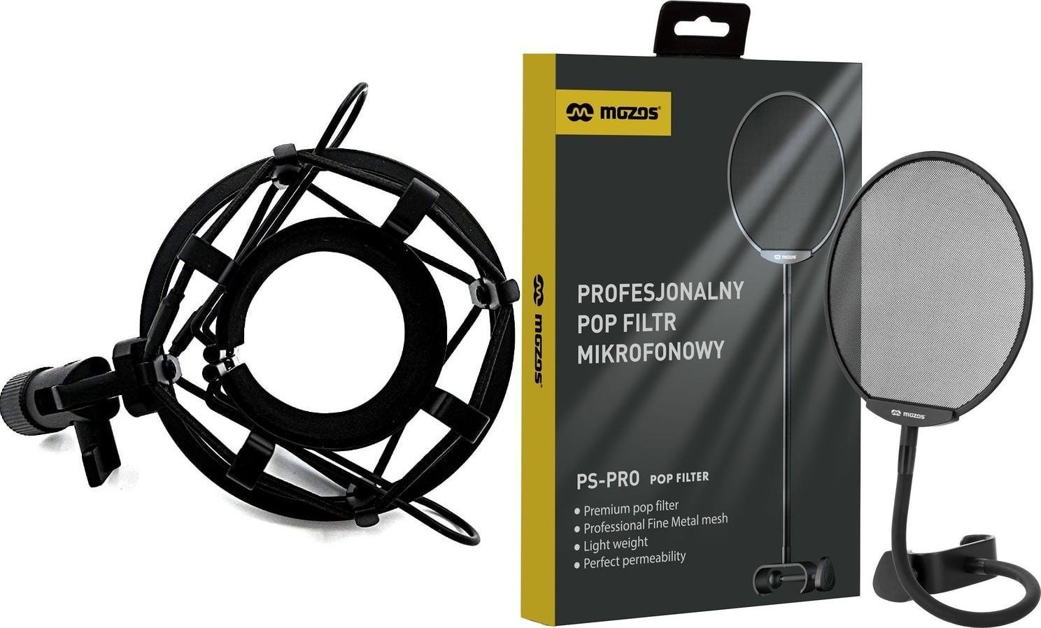 Mozos Mozos Kosz antywibracyjny Shock SHM1 + Popfiltr mikrofonowy PS-PRO