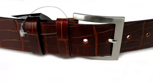 Pasek Męski Skórzany PAS-MAX (PL) Skóra Krokodyla 40 mm Brąz - Paski - miniaturka - grafika 2