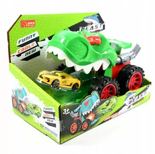AUTO Z WYRZUTNIĄ GŁOWA DINOZAURA ZIELONY SAMOCHÓD MONSTER TRUCK - Samochody i pojazdy dla dzieci - miniaturka - grafika 1
