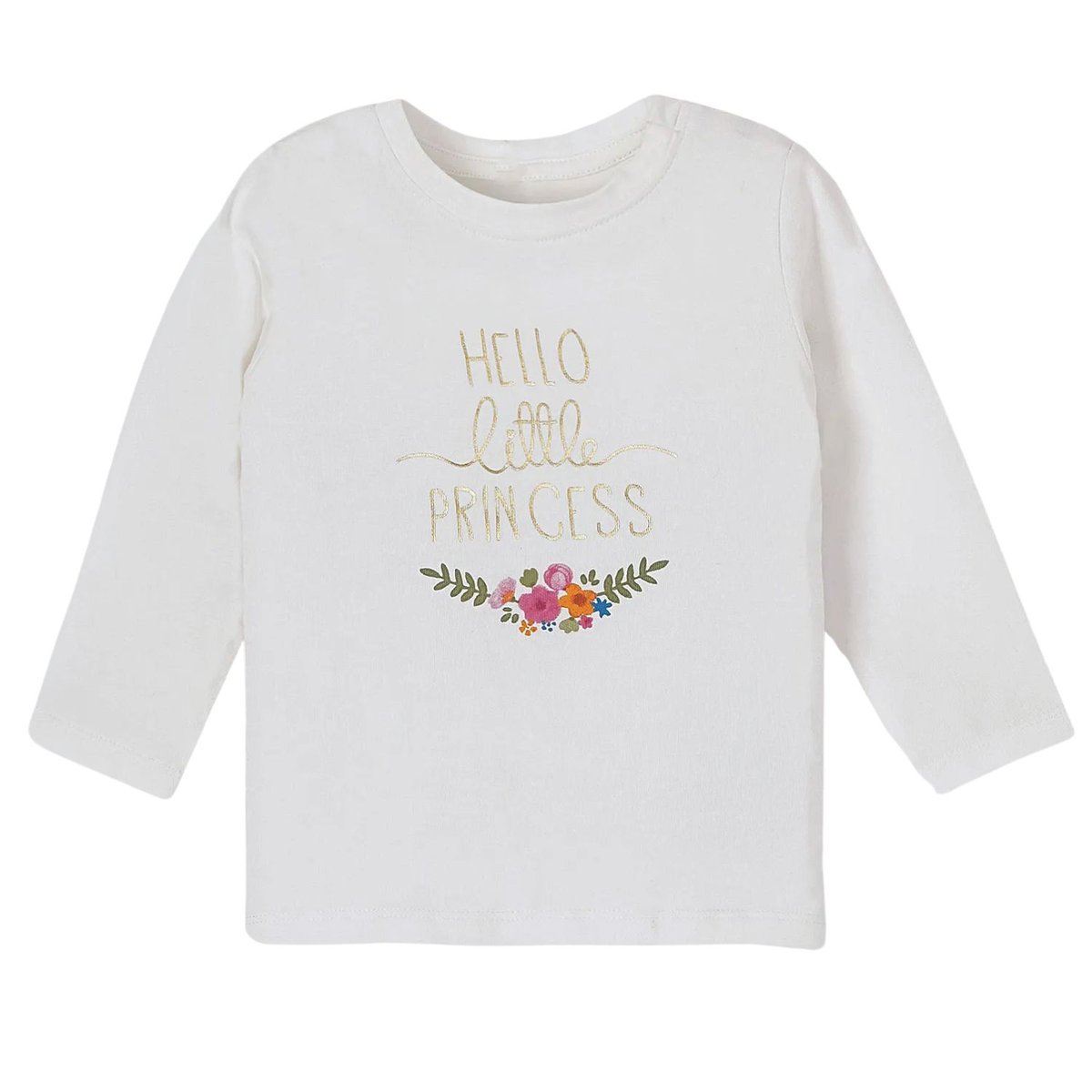 Koszulka dziewczęca Name It Bianca bawełniana z długim rękawem biała-56