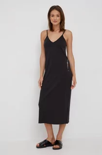 Sukienki - G-Star sukienka bawełniana kolor czarny maxi dopasowana - grafika 1