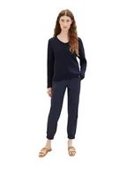 Spodnie damskie - TOM TAILOR Damskie spodnie cargo Loose Fit, 10668-sky Captain Blue, 40W / 28L - miniaturka - grafika 1