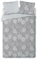 Pościel - Faro Pościel bawełniana 220x200 Elegant 002 szara liście E 2023 - miniaturka - grafika 1