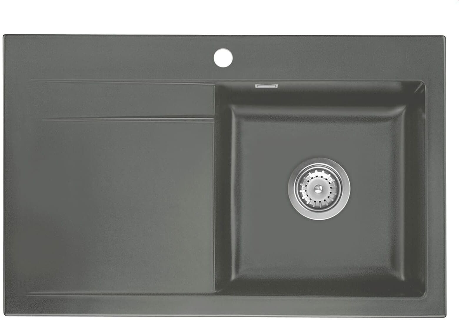 SYSTEMCERAM Zlewozmywak Stema 80 Lava, zlewozmywak ceramiczny, korek manualny 5054 01 80