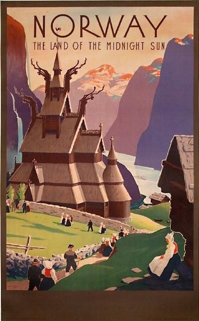 PUZZLE Norwegia Skandynawia Vintage Retro + IMIĘ Pudełko 120 el.