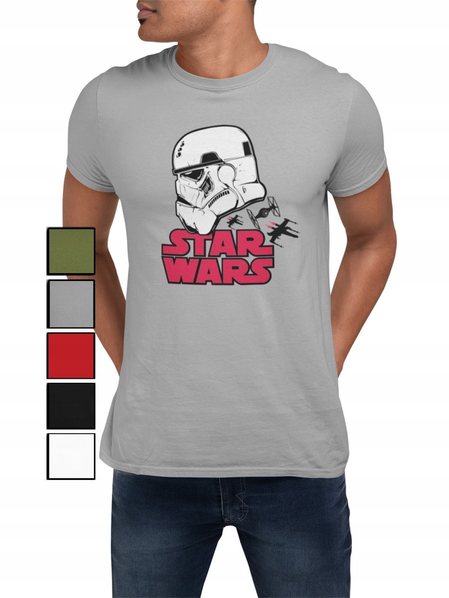 KOSZULKA T-SHIRT MĘSKA Z NADRUKIEM STAR WARS LORD NAPIS YODA -3XL