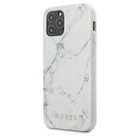Etui i futerały do telefonów - Guess Marble - Etui na iPhone 12 / iPhone 12 Pro biały GUHCP12MPCUMAWH - miniaturka - grafika 1