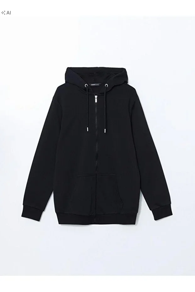 LC WAIKIKI CZARNY MĘSKI SWETER Z KAPTUREM I SUWAKIEM SPORTOWY 3XL 5IA
