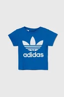 Koszulki dla chłopców - adidas Originals t-shirt bawełniany dziecięcy TREFOIL TEE kolor niebieski z nadrukiem - miniaturka - grafika 1