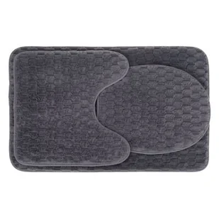 Dywanik łazienkowy 3-elementowy Andora ciemnoszary - Dywaniki łazienkowe - miniaturka - grafika 1