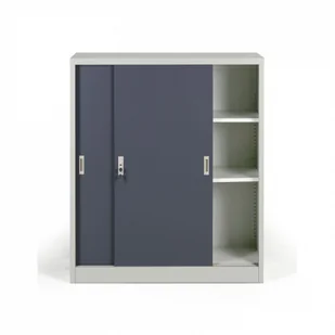 B2B Partner Metalowa szafa z przesuwnymi drzwiami, demontowana, 2 półki, 1000 x 1200 x 450 mm, ciemnoszary 908022 - Szafy biurowe - miniaturka - grafika 4