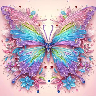 Haft Diamentowy Pastelowy Motyl 30x30 cm - Zabawki kreatywne - miniaturka - grafika 1