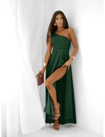 Sukienki - Sukienka maxi na jedno ramię SAVERA - butelkowa zieleń - miniaturka - grafika 1