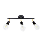 Lampy sufitowe - Britop Porcia lampa sufitowa (spot) 3-punktowa czarna/złota 8127304 8127304 - miniaturka - grafika 1