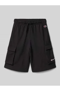 Szorty z dzianiny dresowej z wyhaftowanym logo - Champion - Spodnie sportowe damskie - miniaturka - grafika 1