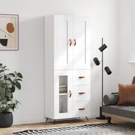 Witryny - vidaXL Witrynka biała połysk 69,5x34x180 cm materiał drewnopochodny - miniaturka - grafika 1