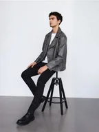Spodnie męskie - Reserved - Jeansy slim fit - czarny - miniaturka - grafika 1