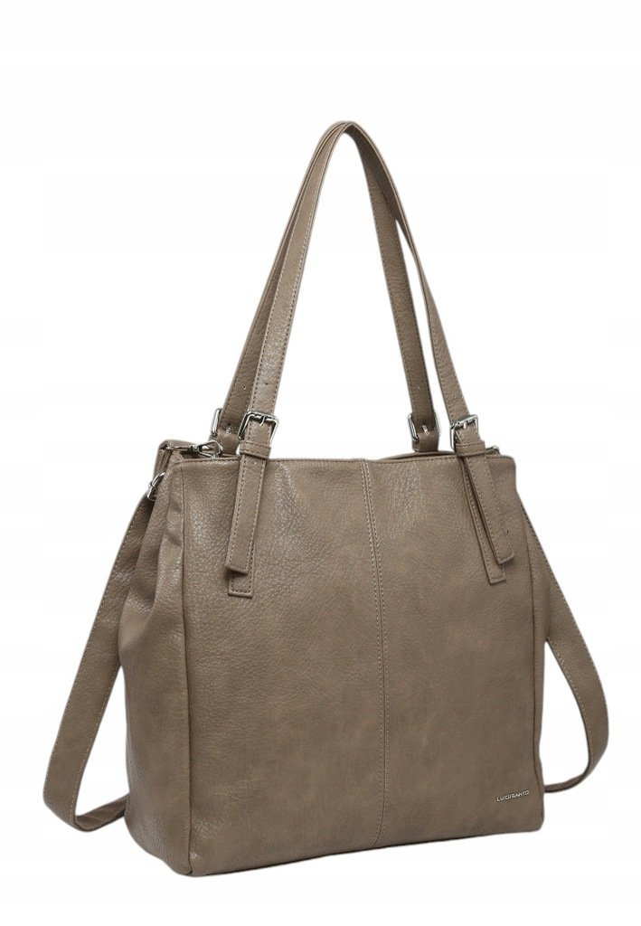 Klasyczna Beżowa Torebka Damska Shopper LUIGISANTO V0503-2 Taupe