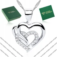 Biżuteria dla dzieci - Biżuteria Dziecięca / Pamiątka I Komunii Świętej Srebrny Łańcuszek + Serce - miniaturka - grafika 1