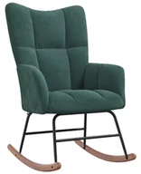 Fotele - Ciemnozielony bujany fotel wypoczynkowy N7-R68 - miniaturka - grafika 1