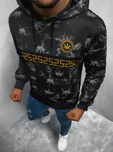 BLUZA Z KAPTUREM MĘSKA CZARNA OZONEE O/HM352 - Ozonee - Bluzy męskie - miniaturka - grafika 1