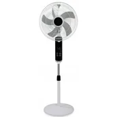 Wentylatory - VOLTENO Wentylator podłogowy z pilotem 40 cm 50 W biało-czarny - miniaturka - grafika 1